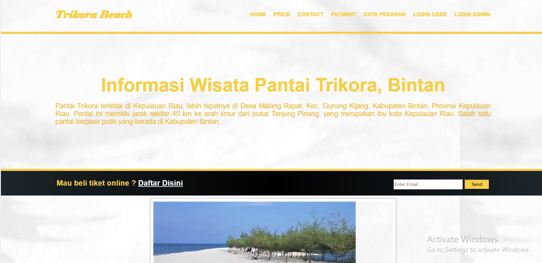 Website Trikora Beach